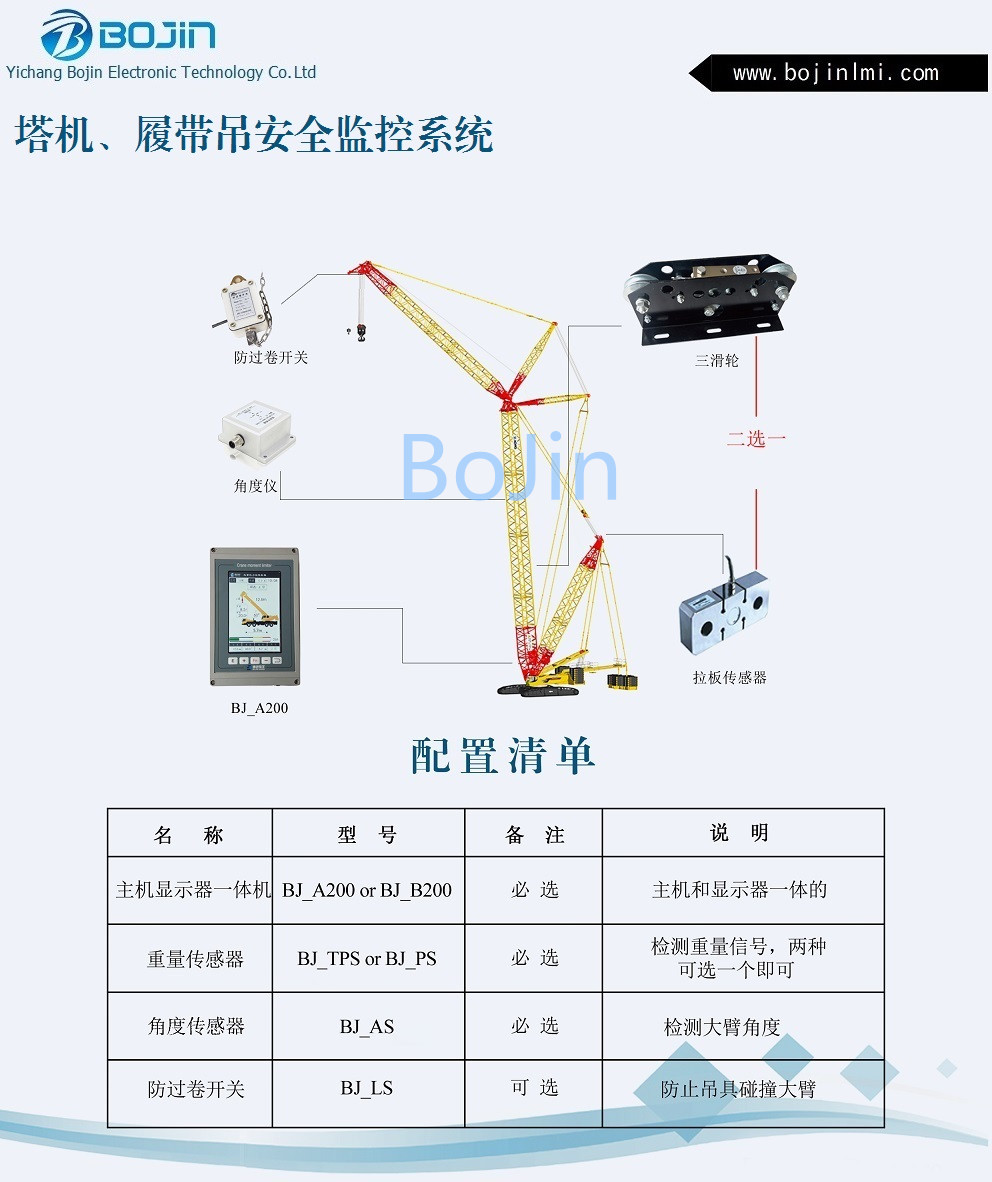 Tower crane/crawler crane safety monitor system