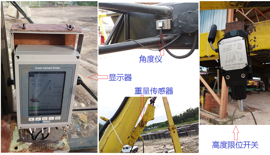 Crawler crane safety monitor system